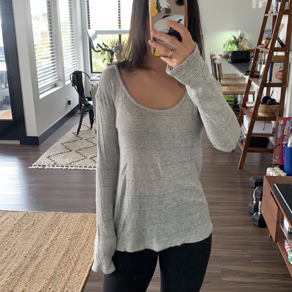 Brandy Melville gray u neck sweater